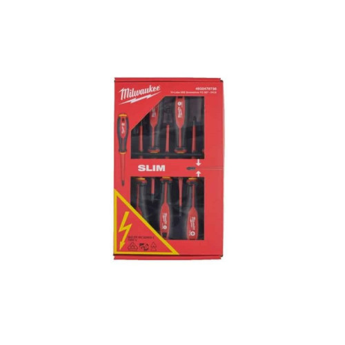 Milwaukee 4932478738 Tri-Lobe VDE Set κατσαβίδια ηλεκτρολόγου λεπτού άξονα 1000V 7τμχ